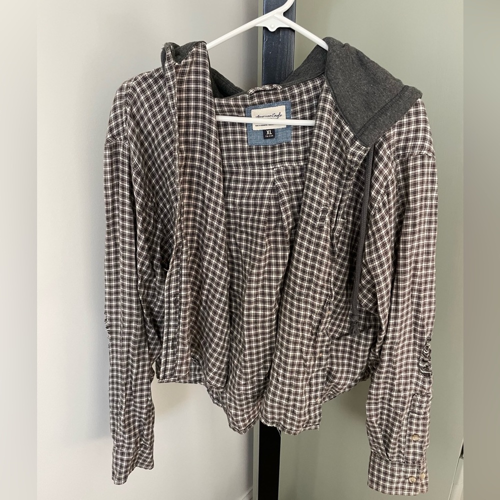 American Eagle Crop hooded shirt